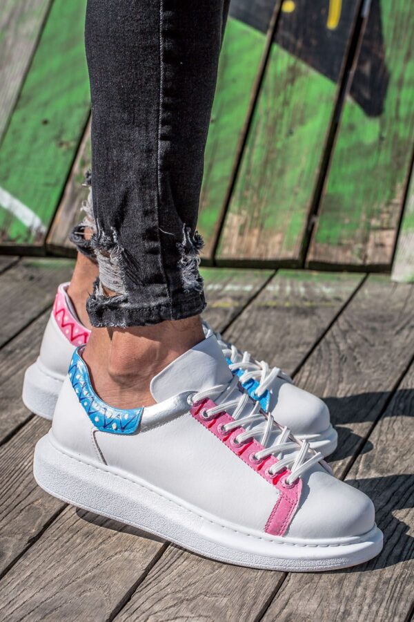 CH254 - CBT Pittura Erkek Ayakkabı 420 MAVI-PEMBE ISLEME