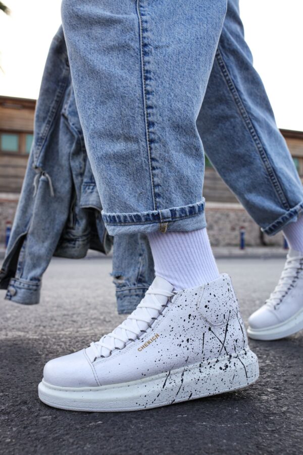 CH263 - CBT Lyse Erkek Ayakkabı 454 BEYAZ / SIYAH SPLASH