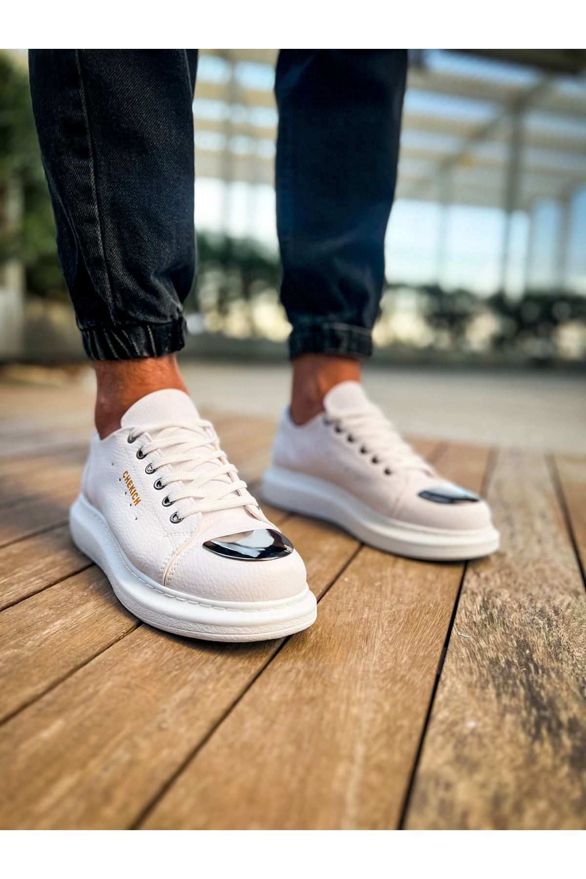 CH175 - CBT Mirror Erkek Ayakkabı BEYAZ - Görsel 3