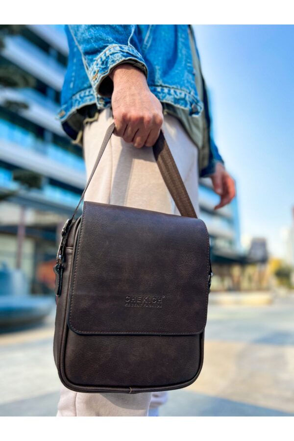 CNT009 - Cilt Deri Erkek Yan Omuz Çantası KAHVE