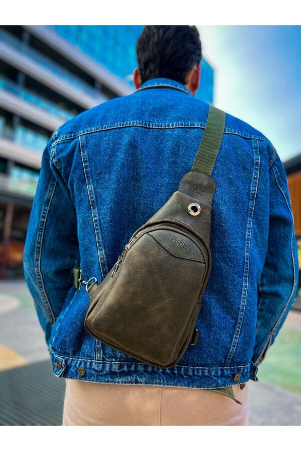 CNT008 - Cilt Deri Erkek Omuz Çantası HAKI