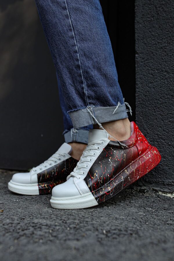 CH254 - CBT Pittura Erkek Ayakkabı 415 SIYAH / KIRMIZI PÜSKÜRTME