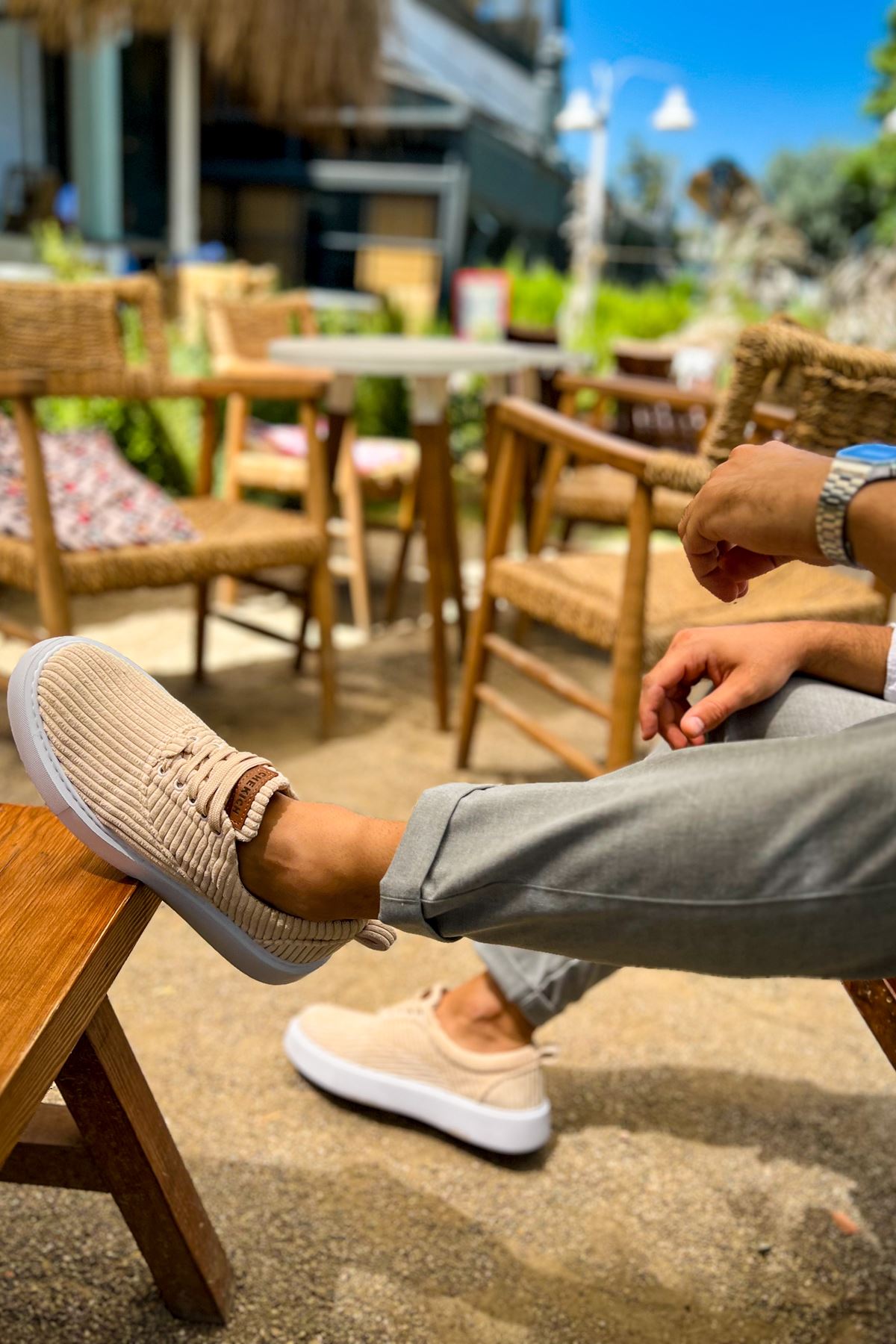 CH173 - KBT Velluto Erkek Ayakkabı BEJ - Görsel 3