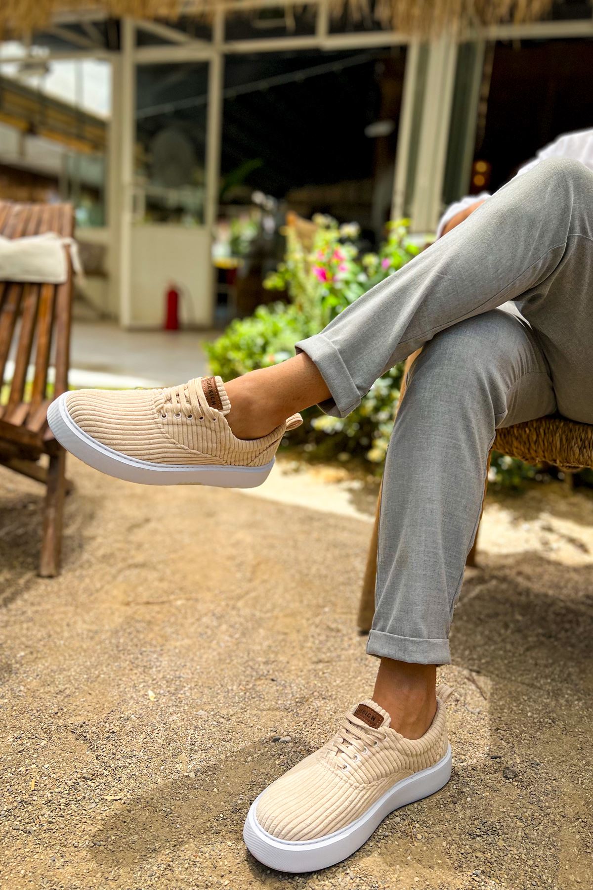 CH173 - KBT Velluto Erkek Ayakkabı BEJ - Görsel 2