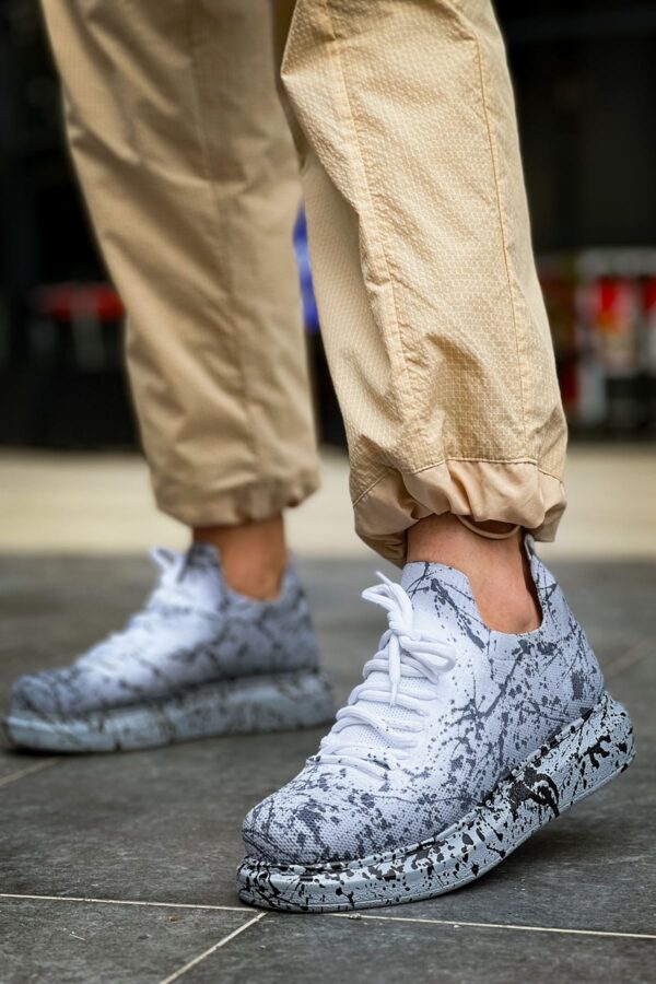 CH307 - Renkli Tricot Erkek Ayakkabı Gri Splush