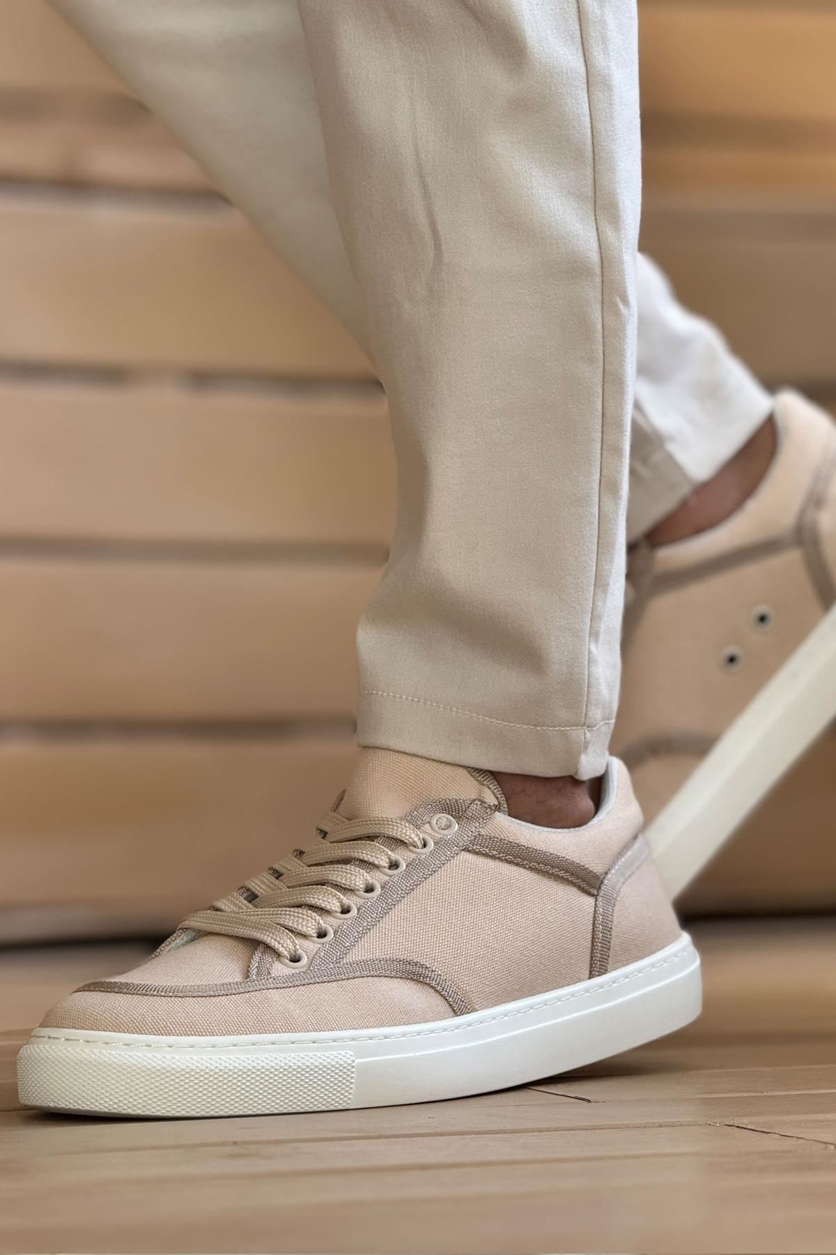 CH2505 - Keten Erkek Ayakkabı BEJ/BEJ - Görsel 3