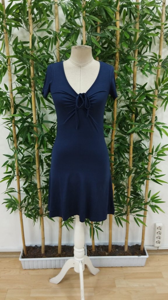 Kadın Kısa Kollu Derin Büzgülü V Yakalı Viskon Elbise - Görsel 22