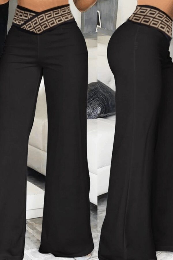 Kadın Belde Kruvaze Ve Ribana Detay Ispanyol Paça Ithal Krep Pantolon