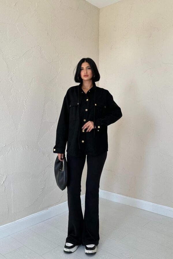 Bej Çıtçıtlı Süet Gömlek