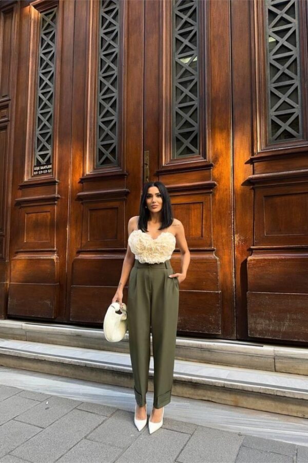 PAÇASI CIRTLI PANTOLON - Haki