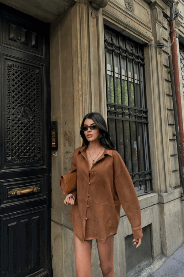 SÜET GÖMLEK - Taba