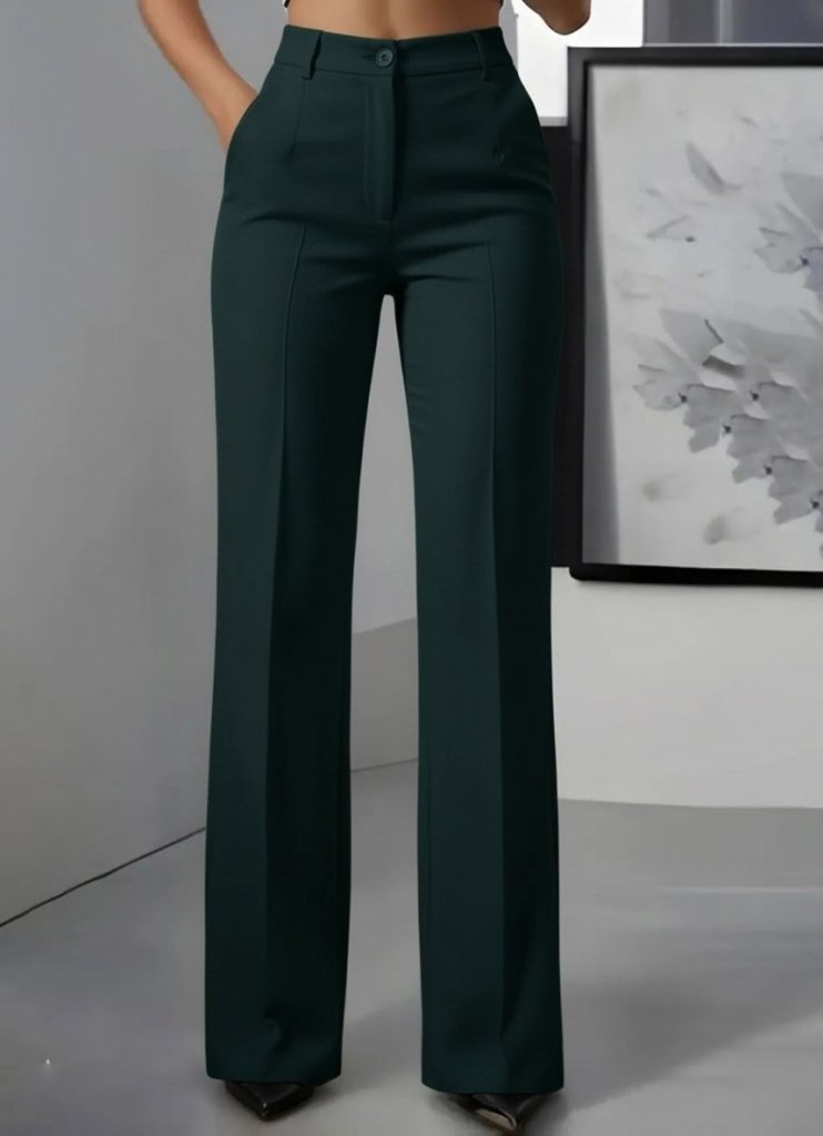 Kadın Yüksek Bel Cepli Ithal Krep Pantolon - Görsel 11