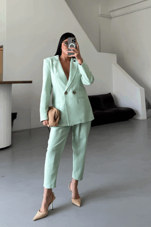 KETEN CEKET - PANTOLON TAKIM - Mint