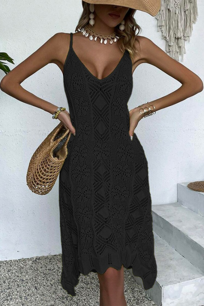 Kadın Ince Askılı Triko Elbise - Görsel 5