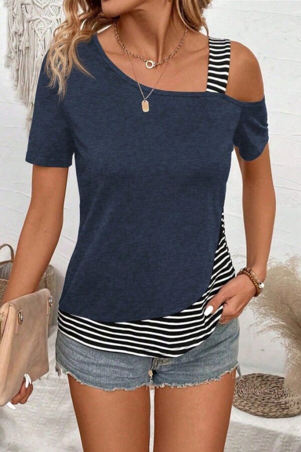 Kadın Kısa Kollu Omuzdan Askılı Viskon Bluz