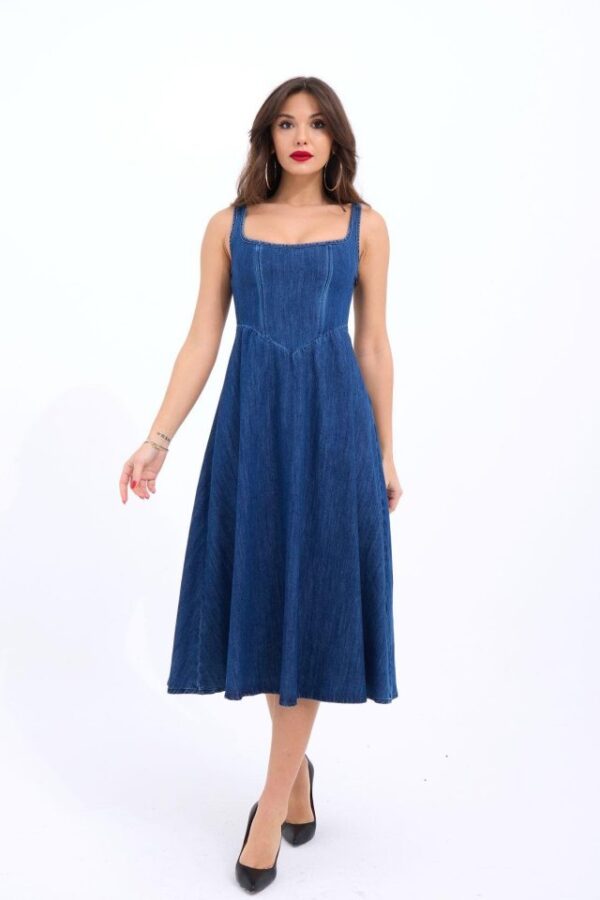 7142 KOT ELBİSE-MAVİ