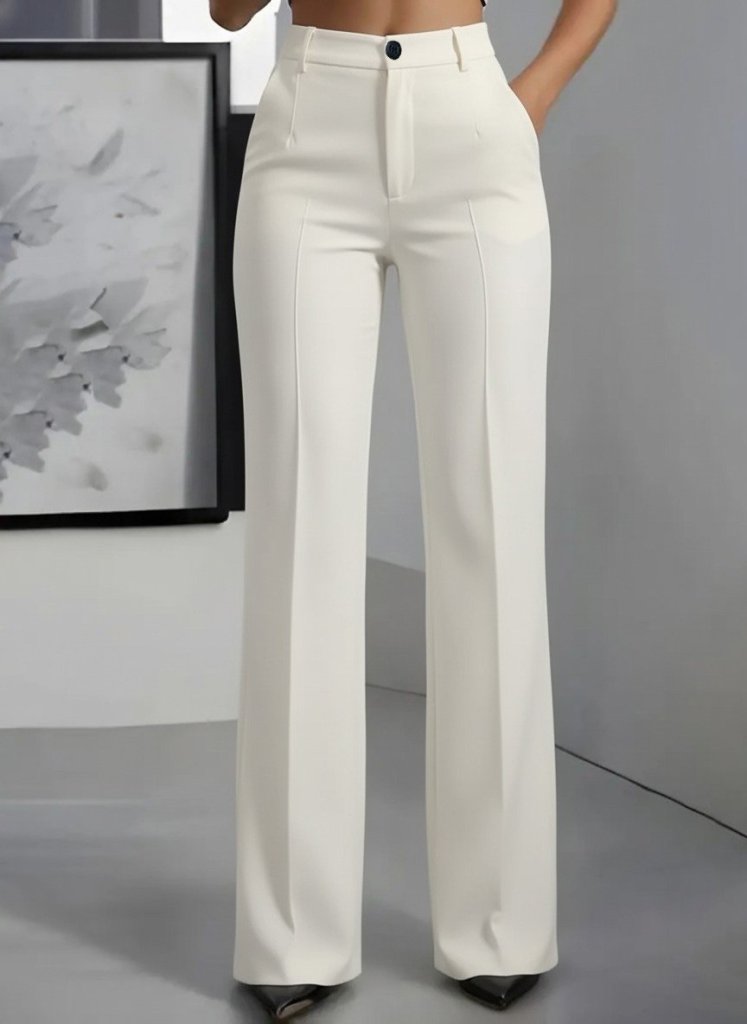 Kadın Yüksek Bel Cepli Ithal Krep Pantolon - Görsel 13