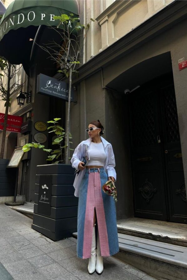 KOT ETEK PARÇALI UZUN ÖNDEN YIRTMAÇLI - Pembe