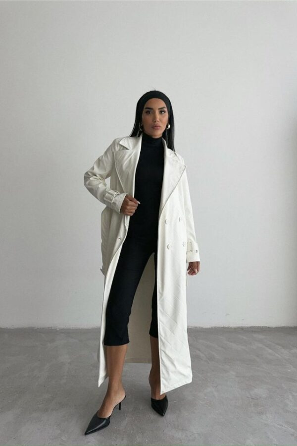 KAPİTONE DERİ TRENCH - Fuşya