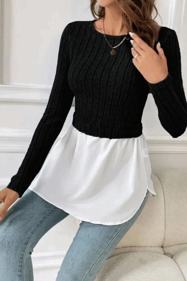 Kadın Uzun Kollu Bisiklet Yaka üst Kalın Fitilli Kaşkorse Alt Spor Likra Bluz