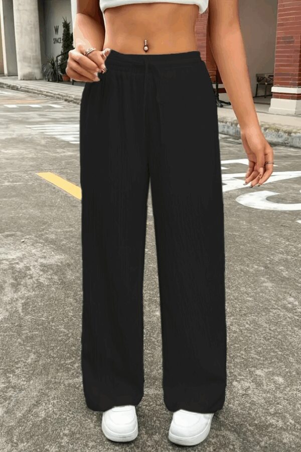 Kadın Yüksek Bel Bol Paça Bürümcük Pantolon