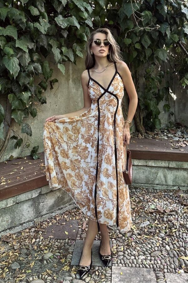 Biyeli Elbise - Taş