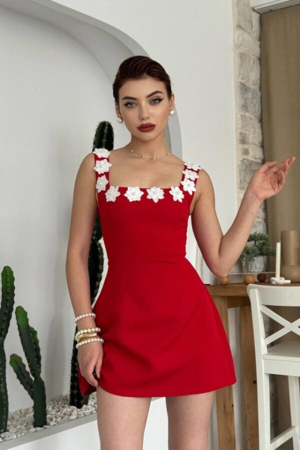 Alyosa Çiçek Detaylı Elbise