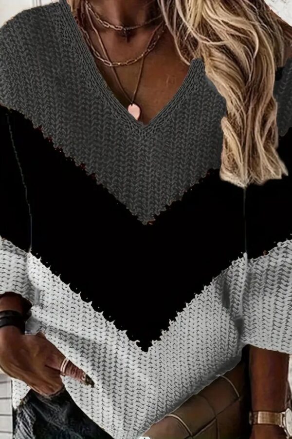Kadın Uzun Kollu V Yakalı Triko Bluz