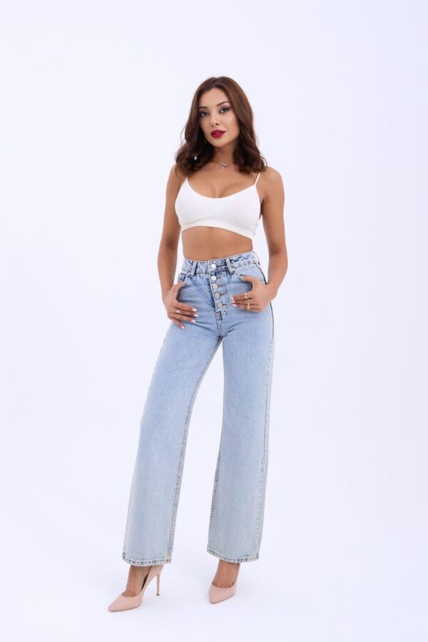 5171 DENİM BUTTONED WIDE KEG-FÜME