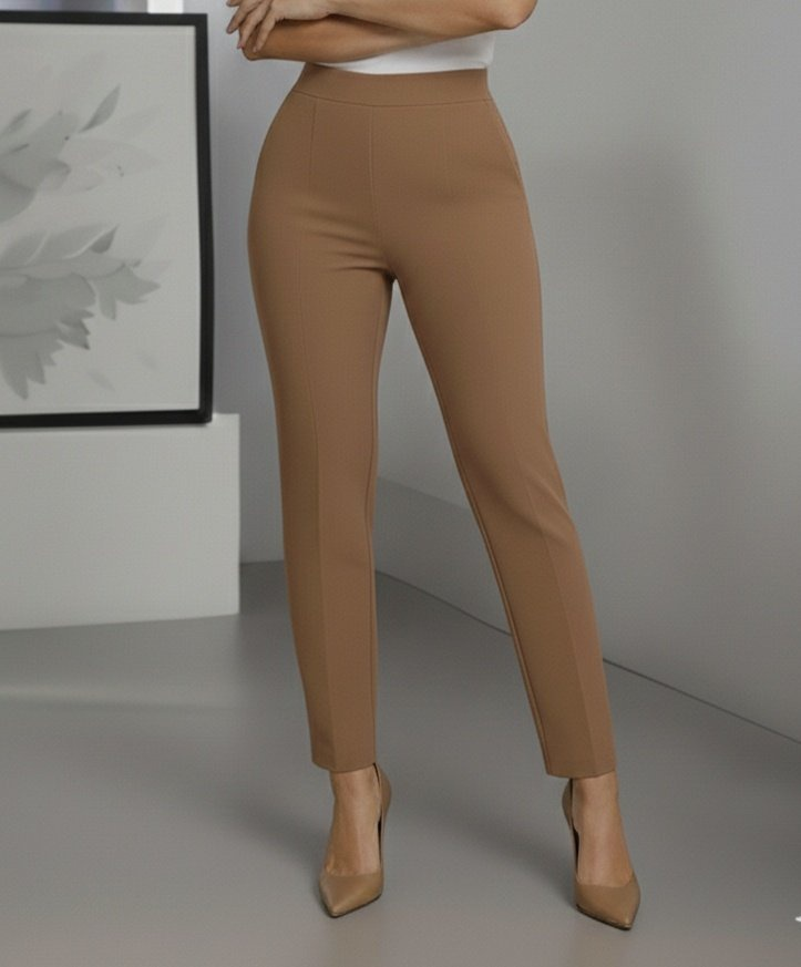 Kadın Yüksek Bel Ithal Krep Pantolon - Görsel 14