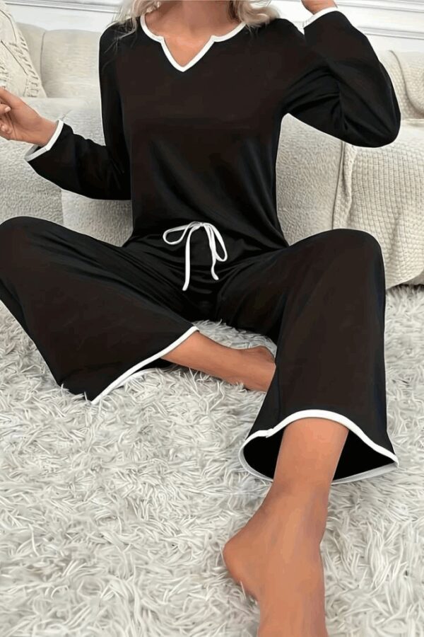 Kadın Uzun Kollu V Yaka Viskonikili Takım
