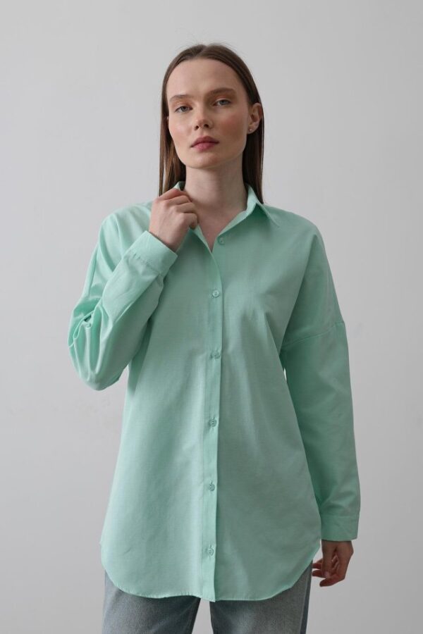 Uzun Kol Gömlek - Mint