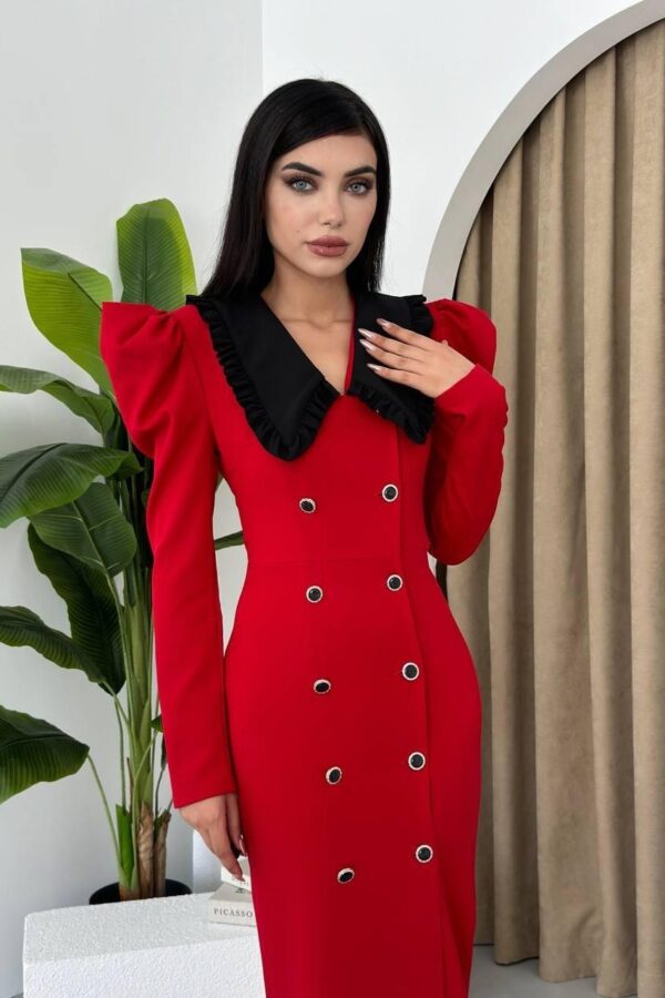 Palmas Geniş Yakalı Elbise