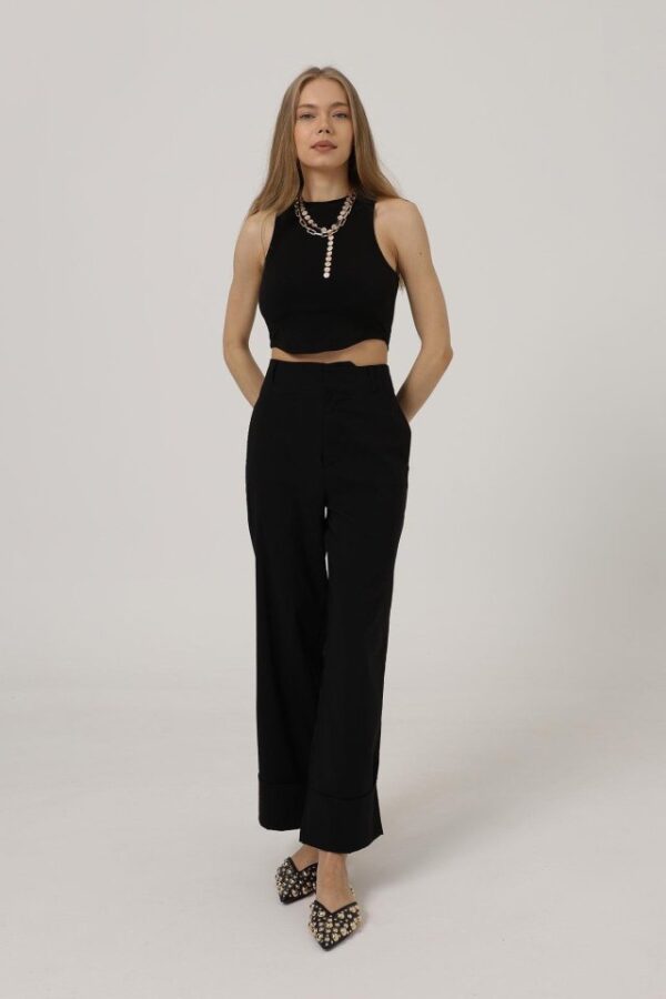 Duble Paça Pantolon - Taş