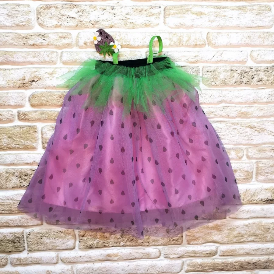 2-3-4 Yaş Askılı Çilek Kostüm Kız Çocuk Elbise - Görsel 2