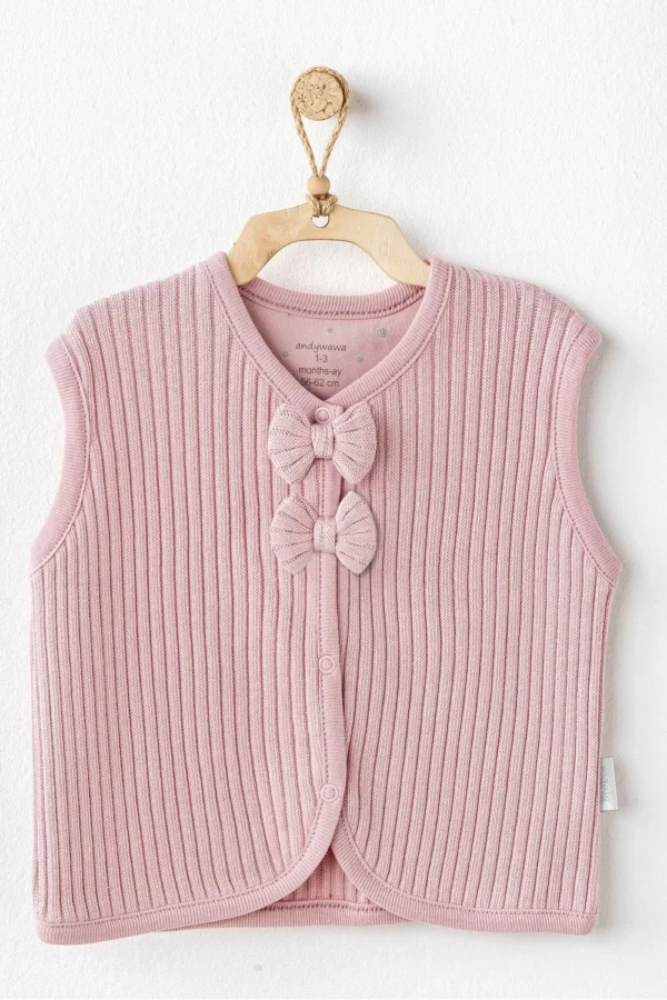 Andywawa Ac25098 Sweet Penguin Bebe Yelek Pink