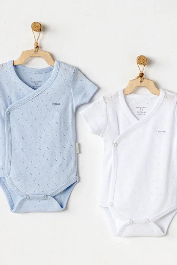 Andywawa Ac25555 Jacquard Basic 2'li Zıbın Body Blue White