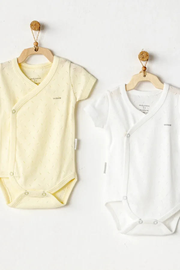 Andywawa Ac25555 Jacquard Basic 2'li Zıbın Body Yellow White