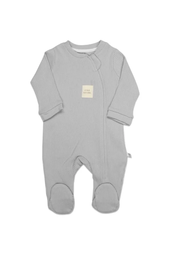 Bistyle Style Natural Fermuarlı Bebe Tulum 15115 Gri