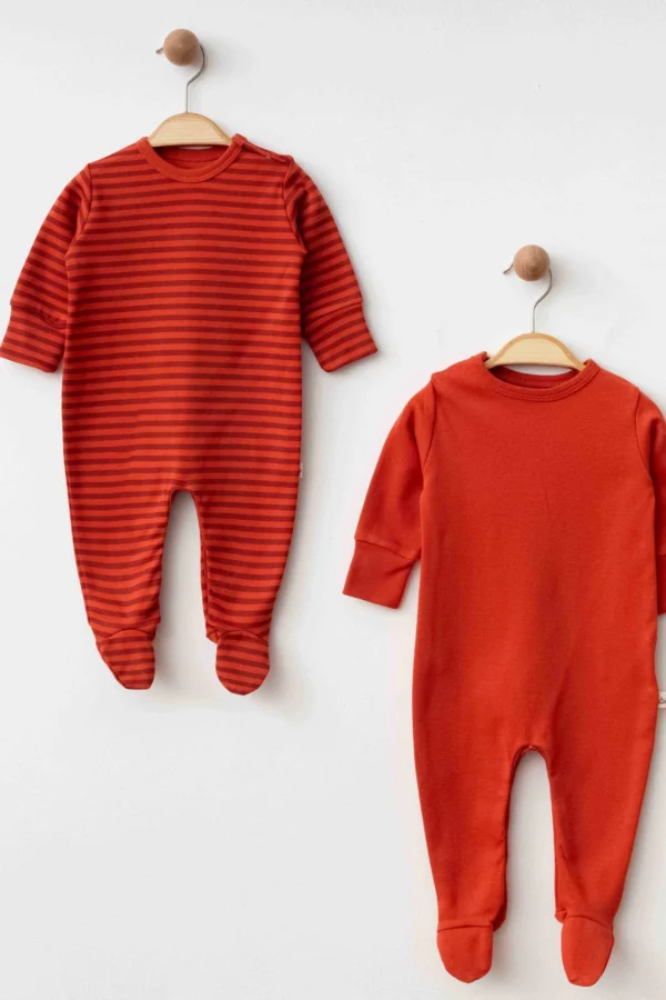 Eslenza Baby Organik 2'li Tulum 0048 Kiremit