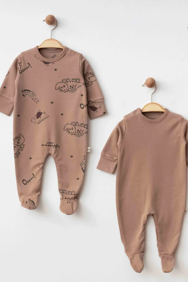 Eslenza Baby Organik 2'li Tulum 0049 Kahve