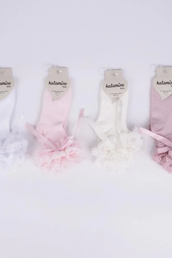 Katamino Zinet Aks Kız Soket Çorap K22239 Krem