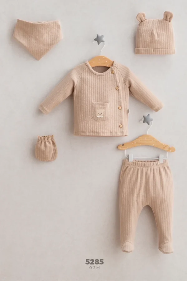 Tongs Baby Teddy Bear 5'li Zıbın Takım 5285 Kahverengi