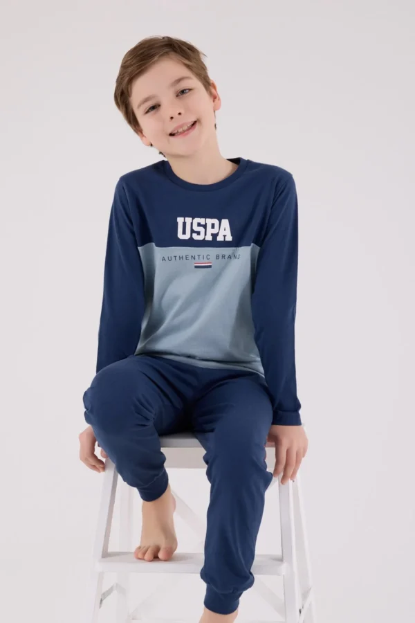 U.s. Polo Assn Uzun Kol Pijama Takım Us2220-4 Koyu İndigo
