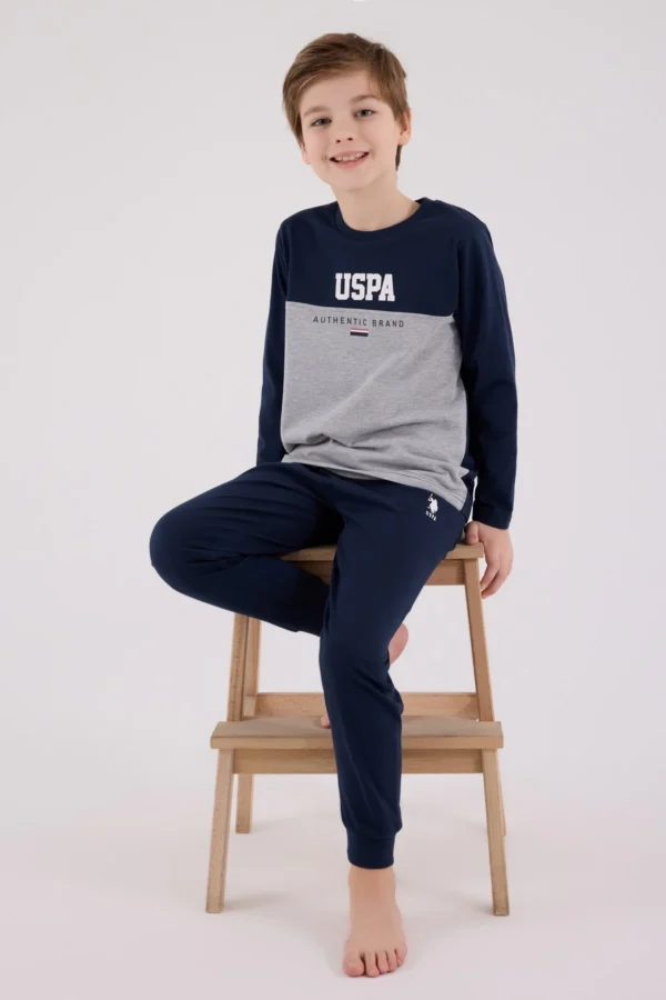 U.s. Polo Assn Uzun Kol Pijama Takım Us2220-4 Lacivert