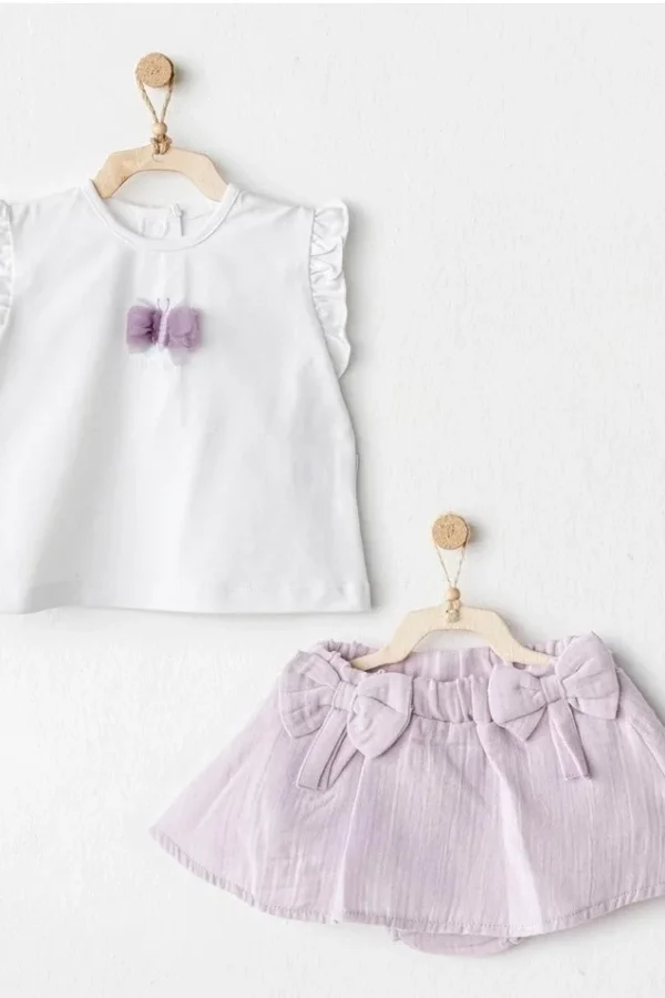 Andywawa Ac25575 Magical Butterlfy 2'li Bebe Takım Lila