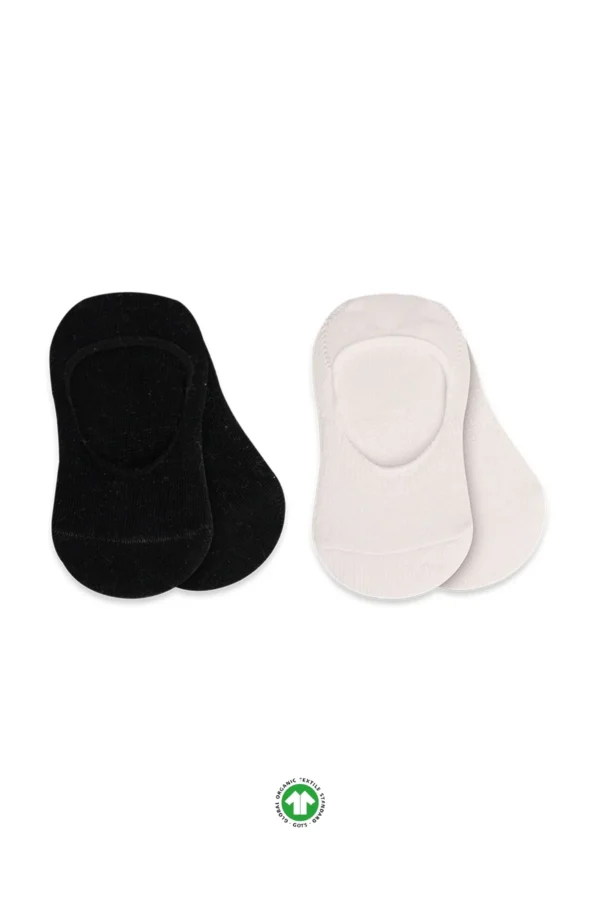 2'li Penye Babet Silikonlu Basic Çorap 30104 Siyah Ekru