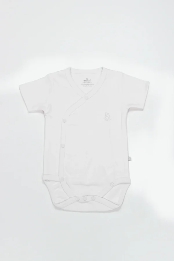 Bistyle Organik Natural Basic Style Kruvaze Yarım Kol Body Bs17101 Beyaz