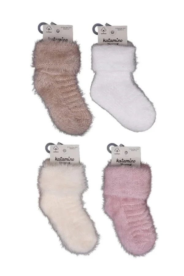 Katamino Alyosa Kız Bebek Havlu Soket Çorap 450911 Asorti