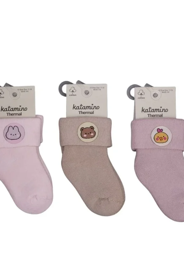 Katamino Nesrin Aksesuarlı Kız Bebek Havlu Soket Çorap K45902 Asorti